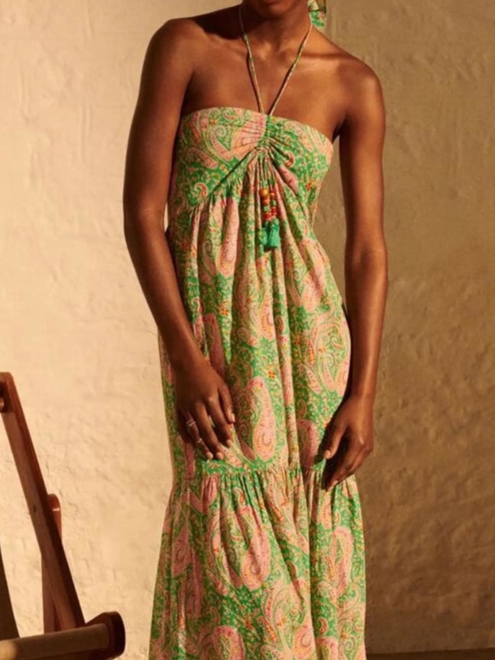 ba&sh Omy Halter Dress Cotton Paisley Size Small